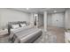 This staged bedroom offers recessed lighting, neutral paint, and an ensuite at 623 Oakgrove Dr, Graham, NC 27253
