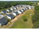 Bird's eye view of a residential area with modern homes, spacious yards, and well-maintained landscaping in a community setting at 80 Spotted Bee Way, Youngsville, NC 27596