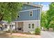 Charming two-story home with a blue and gray exterior and a cozy front porch at 905 Carroll St, Durham, NC 27701