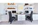 Bright home office featuring dual workstations, modern decor and ample storage at 1 Deer Run Trl, Hillsborough, NC 27278