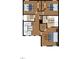 This is a floor plan of the upstairs level of the house, featuring three bedrooms and two bathrooms at 1121 Silky Dogwood Trl, Apex, NC 27502