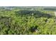 Scenic aerial shot of wooded property with lake visible in the distance and a water tower at 118 Chanute Cir, Louisburg, NC 27549