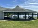 Spacious outdoor pavilion with picnic tables and lake views, perfect for gatherings and enjoying the natural surroundings at 118 Chanute Cir, Louisburg, NC 27549