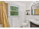 Clean bathroom with a shower and window providing natural light and a view at 121 Ladybug Ln, Chapel Hill, NC 27516