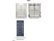 Selection of modern doors for showers and front entry, with glass and steel details at 123-125 Ottawa Dr., Louisburg, NC 27549