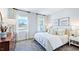 Inviting bedroom features neutral walls, plush carpeting, and two windows providing natural light at 132 Seagraves Creek Ln, Holly Springs, NC 27540