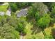 An aerial view of the backyard, a gazebo, and the home at 2008 Elizabeth Ct, Clayton, NC 27520