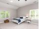 Well-lit bedroom features a window, carpeted floors, neutral walls and a vanity with stool at 204 Highlands Lake Dr. Dr, Cary, NC 27518