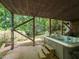 Outdoor hot tub area with wooded views, providing a private and relaxing spa experience at 204 Highlands Lake Dr. Dr, Cary, NC 27518