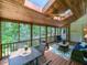 Inviting screened porch with vaulted ceilings, skylights and outdoor seating, ideal for relaxing and entertaining at 204 Highlands Lake Dr. Dr, Cary, NC 27518