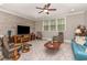 Relaxing Living room with large TV, comfortable seating, and natural lighting at 251 Gentry Dr, Pittsboro, NC 27312