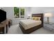 Cozy bedroom with a queen-size bed, side tables, and a large window with a green outdoor view at 30 Futrell Ridge Ct, Chapel Hill, NC 27517
