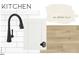 Kitchen sample board featuring modern white cabinets and stainless appliances at 425 Longfellow St, Fuquay Varina, NC 27526