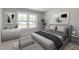 Bright bedroom with a large window, modern art, and neutral colors at 45 Addison Pond Ct # 11, Zebulon, NC 27597