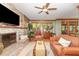 Spacious living area with a stone fireplace, custom built-ins and natural light at 53 Westridge Dr, Durham, NC 27713