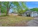 Expansive backyard featuring mature tree, wooden fence, and plenty of space for outdoor activities at 605 Dunbar St, Durham, NC 27701
