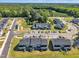 Aerial view showcases the community's well-planned layout and proximity to lush green spaces at 743 Hadstock Path Path, Zebulon, NC 27597