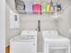 Laundry area featuring side-by-side washer and dryer with shelves at 743 Hadstock Path Path, Zebulon, NC 27597