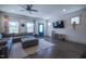 Bright living room with a large sectional sofa and modern decor at 777 Fireball Ct, Knightdale, NC 27545
