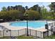 Community pool with chairs surrounding the pool at 8511 Bright Loop, Raleigh, NC 27613