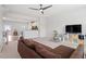 Open-concept living space connects to the kitchen, creating a welcoming and functional area for daily living at 1073 Branch Line Ln, Apex, NC 27502