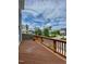 Wooden outdoor patio with neighborhood view at 1073 Branch Line Ln, Apex, NC 27502