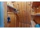 Cozy closet space featuring pine planking and shelf with hanging storage at 1112 Western Ave, Rocky Mount, NC 27804
