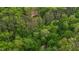 Aerial view of a wooded neighborhood highlighting serene landscapes and a small stream nearby at 113 Denard St, Oxford, NC 27565