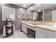 Bright bathroom with dual sinks, a large mirror, and a separate shower at 113 Denard St, Oxford, NC 27565