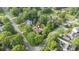 Aerial view of a lovely home surrounded by lush trees in a tranquil neighborhood at 1207 Candlewood Dr, Elon, NC 27244