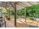 Wooden deck features covered area and outdoor lounge area at 1207 Candlewood Dr, Elon, NC 27244