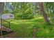 Overgrown backyard featuring mature trees and green foliage at 1219 Junction Rd, Durham, NC 27704