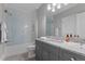 Bathroom with a bathtub, shower, granite countertop, and neutral color scheme at 1416 Bailey Hill Dr, Raleigh, NC 27614