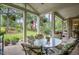 Covered patio featuring an outdoor dining area with lovely garden and lawn views at 1605 Hunting Ridge Rd, Raleigh, NC 27615