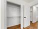 Bright closet with shelving for storage at 1915 Redding Ln, Durham, NC 27712