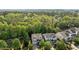 Aerial view of well-maintained homes nestled amongst lush trees in a tranquil neighborhood setting offering a serene living experience at 1928 Grace Point Rd, Morrisville, NC 27560