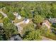 Wonderful aerial view of the lovely home with lush green landscaping surrounding the property at 2708 Tryon Pines Dr, Raleigh, NC 27603