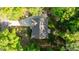 Birds eye view of home with long driveway bordered by mature trees and greenery at 4005 Colleen Way, Kittrell, NC 27544