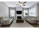 Spacious living room with a fireplace and lots of natural light at 49 Kathy Mae Ct, Angier, NC 27501