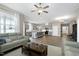 Open concept living area flows from the kitchen. Hardwood floors throughout at 49 Kathy Mae Ct, Angier, NC 27501