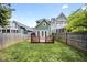 Lush green backyard with a spacious deck, ideal for enjoying outdoor living and entertaining at 616 Dorothea Dr, Raleigh, NC 27603