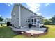 Spacious backyard with a stone patio and screened-in porch at 638 Boulder Point Dr, Chapel Hill, NC 27516