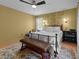 Bright bedroom featuring stylish wallpaper and neutral furniture at 754 Epps Clark Rd, Siler City, NC 27344