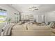 Bright living room features hardwood floors, modern furniture, and lots of natural light at 86 Buckhaven Ct, Holly Springs, NC 27540