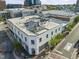 Elevated perspective highlighting the building's architecture, rooftop features, and urban setting at 101 Morris St # D, Durham, NC 27701