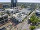 An overhead view showcases the building's location with surrounding cityscape and nearby amenities and city buildings at 101 Morris St # D, Durham, NC 27701