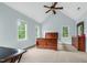 Spacious main bedroom boasting vaulted ceilings, large windows, and ample natural light at 105 Parkmount Cir, Cary, NC 27519