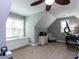 Versatile bonus room providing space for fun and exercise with a ceiling fan at 1108 Kalworth Rd, Wake Forest, NC 27587