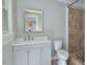 Neutral bathroom with tiled walk-in shower and vanity at 113 Gulf Drive Dr, Dunn, NC 28334