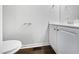 Clean half-bathroom with white cabinets, a vanity, and modern fixtures at 122 Mallard Ct, Chapel Hill, NC 27517